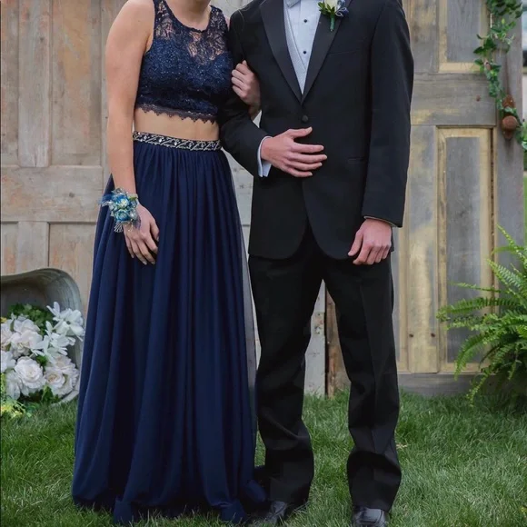 Dresses | Navy Blue 2 Piece Prom Dress | Poshmark